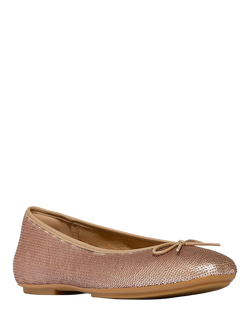 FitFlop Delicato Leather Blend Bow Sequin Ballerina Pumps - view 2, Classic Beige