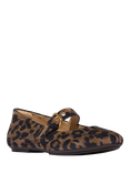 FitFlop Delicato Leopard Print Suede Mary Jane Flats, Chocolate Mix