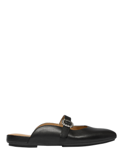 FitFlop Delicato Leather Crystal Buckle Mary Jane Mules, Black, Black