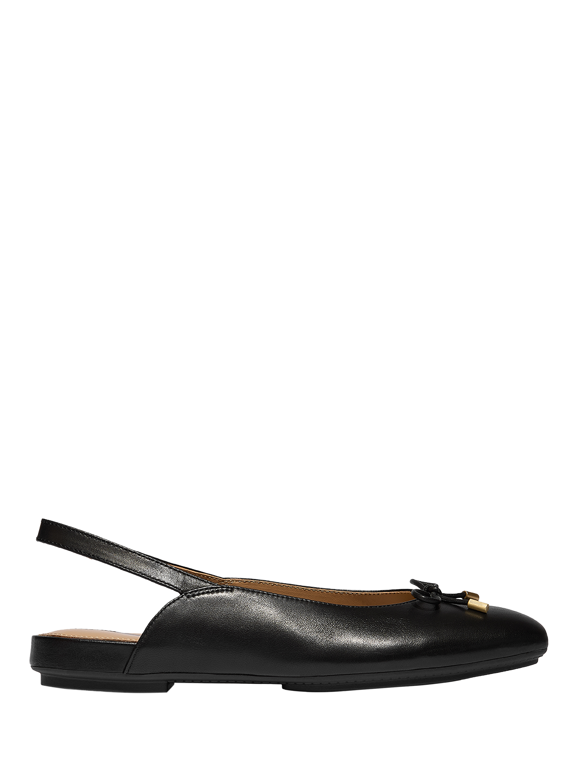 Product image 1 of 5, which shows FitFlop Delicato Leather Bow Slingback Flats, Black, 3