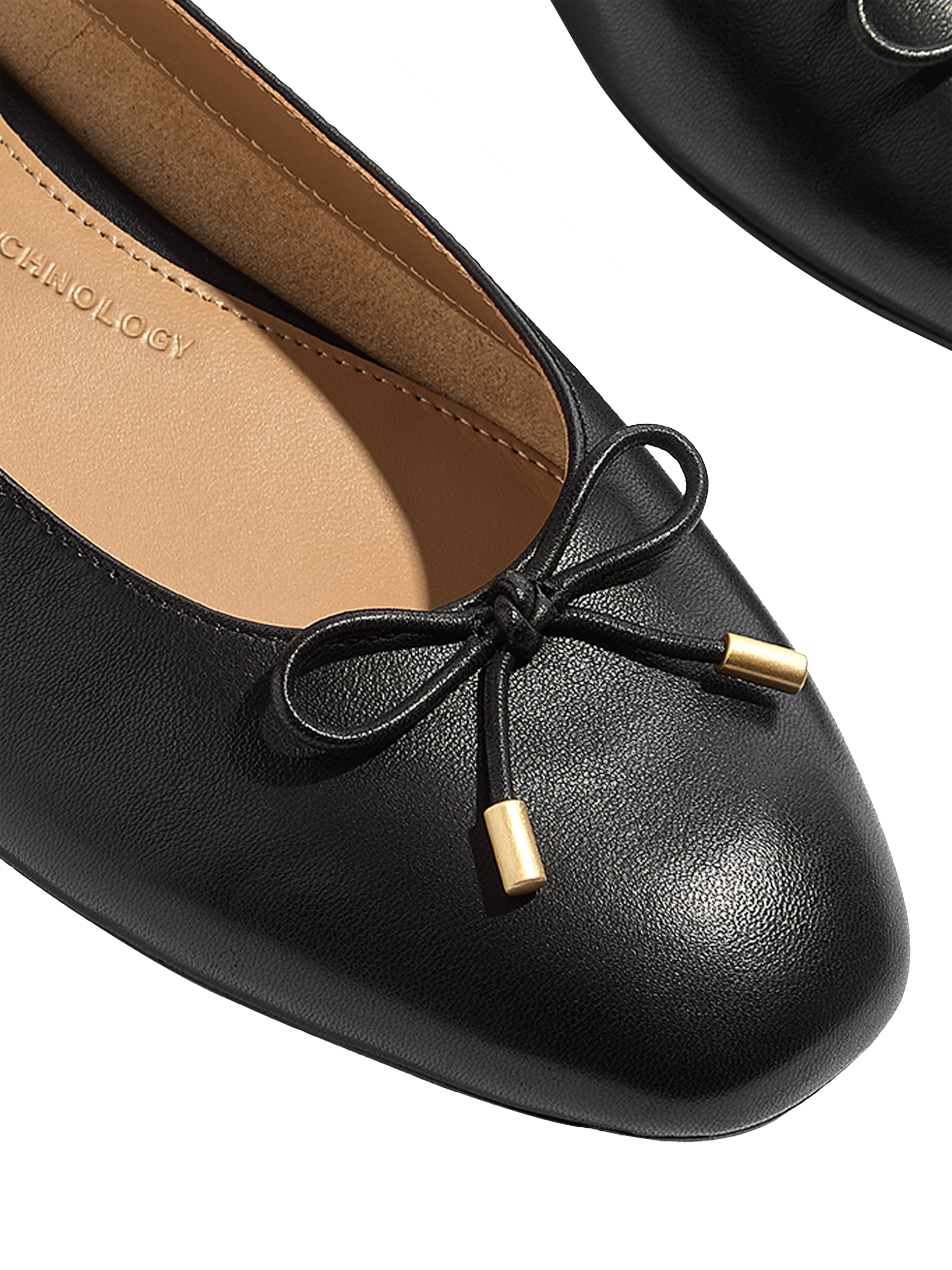 Product image 3 of 5, which shows FitFlop Delicato Leather Bow Slingback Flats, Black, 3