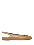 FitFlop Delicato Leather Bow Slingback Flats, Black, Camel