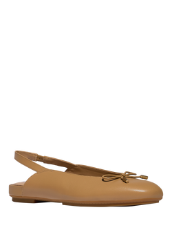 FitFlop Delicato Leather Bow Slingback Flats - view 2, Camel