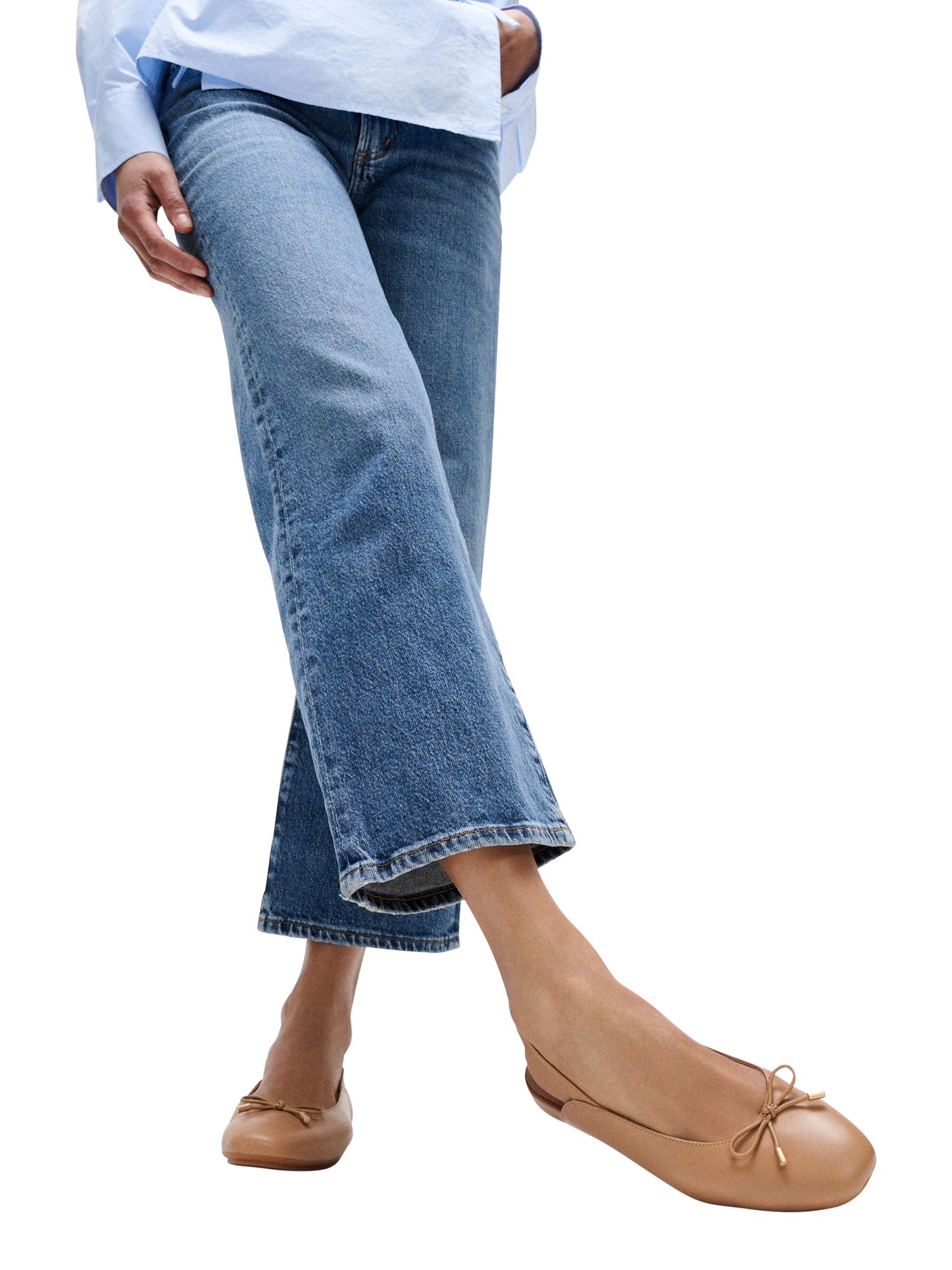 Product image 5 of 5, which shows FitFlop Delicato Leather Bow Slingback Flats, Camel, 3