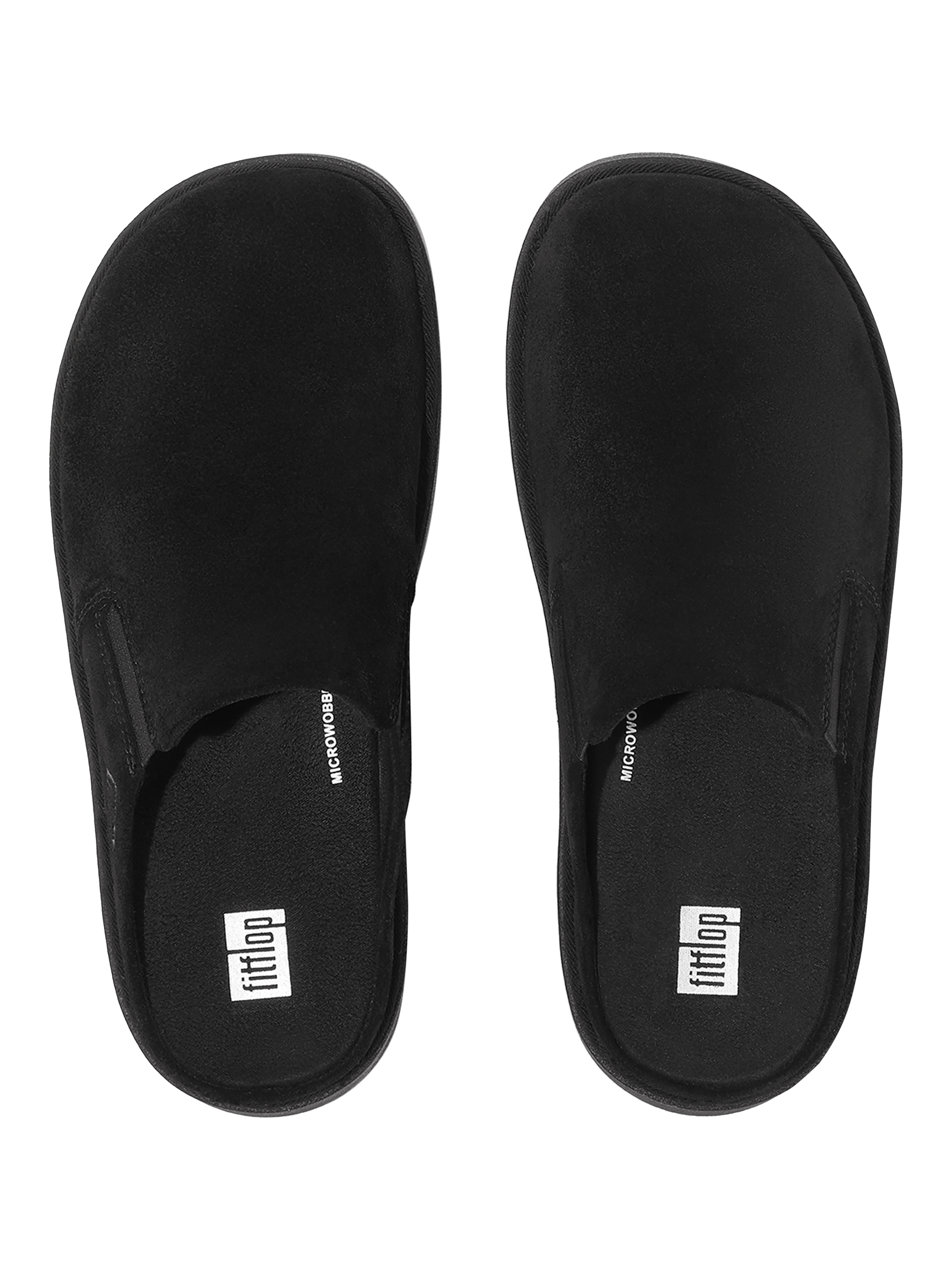 Product image 3 of 4, which shows FitFlop Gen-FF Suede Elasticated Mules, Black, 3