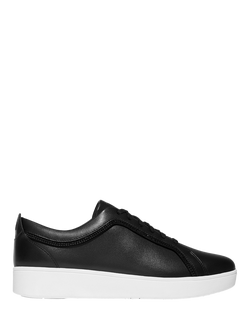 FitFlop Rally Crystal Leather Blend Trainers, Black