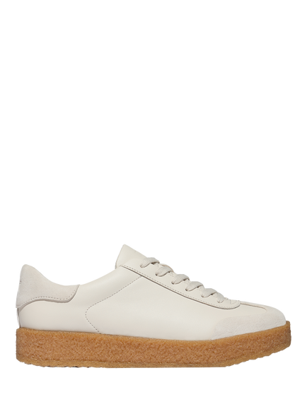 FitFlop Rally T-Toe Leather Blend Trainers, Paris Beige, Paris Beige