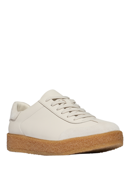 FitFlop Rally T-Toe Leather Blend Trainers, Paris Beige - view 2, Paris Beige