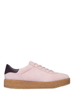 FitFlop Rally T-Toe Suede Trainers, Clay Pink/Plumberry, Clay Pink/Plumberry