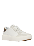 FitFlop RTG Leather Blend Lace Up Trainers, Urban White/Chocolate Mix