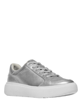 FitFlop RTG Leather Blend Lace Up Trainers, Silver