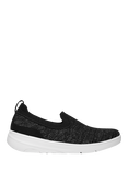 FitFlop Super-Q Knit Slip On Shoes, Black/Silvereen