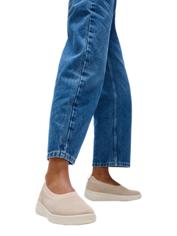 FitFlop Super-Q Knit Ballet Flats - view 2, Stone Beige/Platino