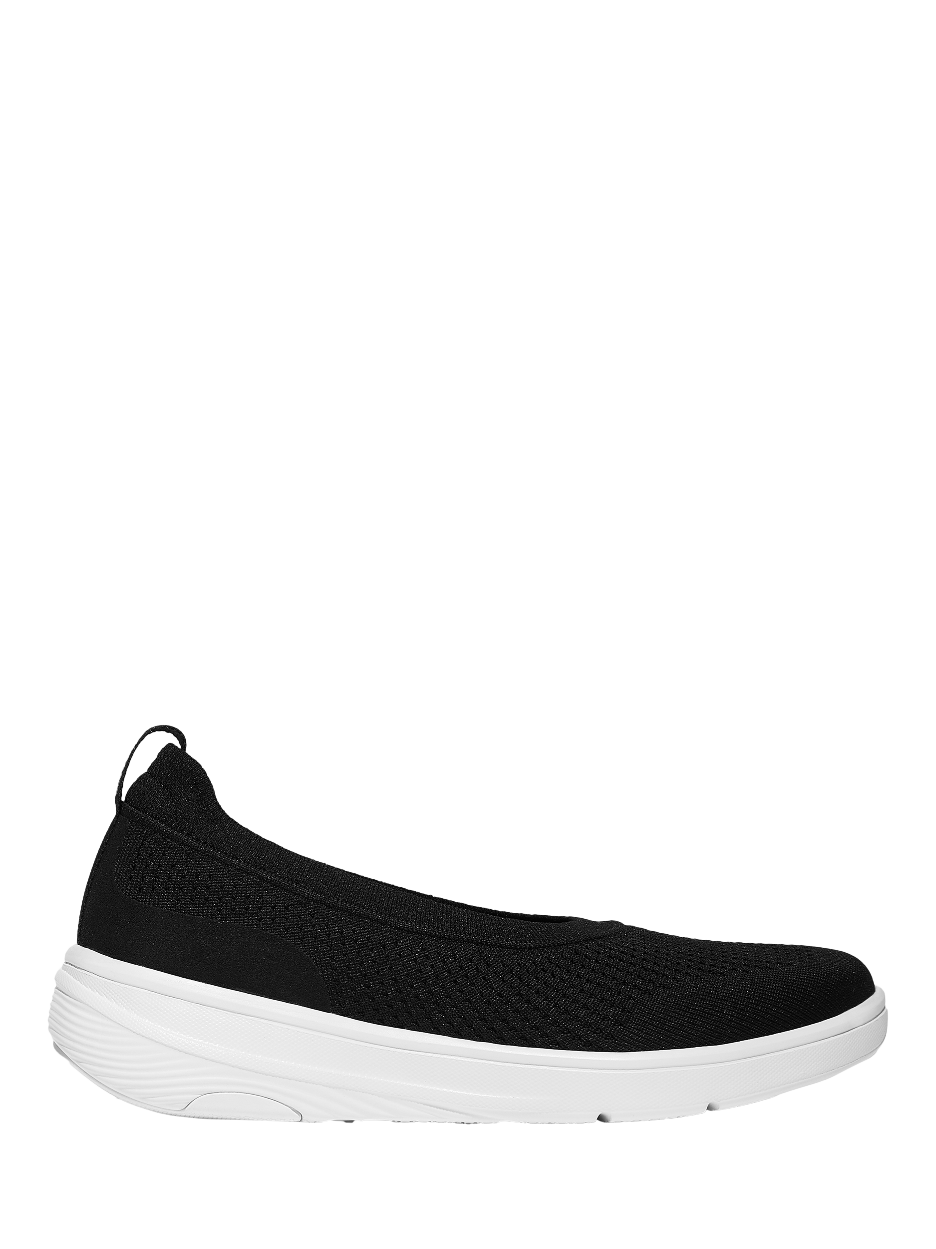 Product image 1 of 5, which shows FitFlop Super-Q Knit Ballet Flats, Black, 3