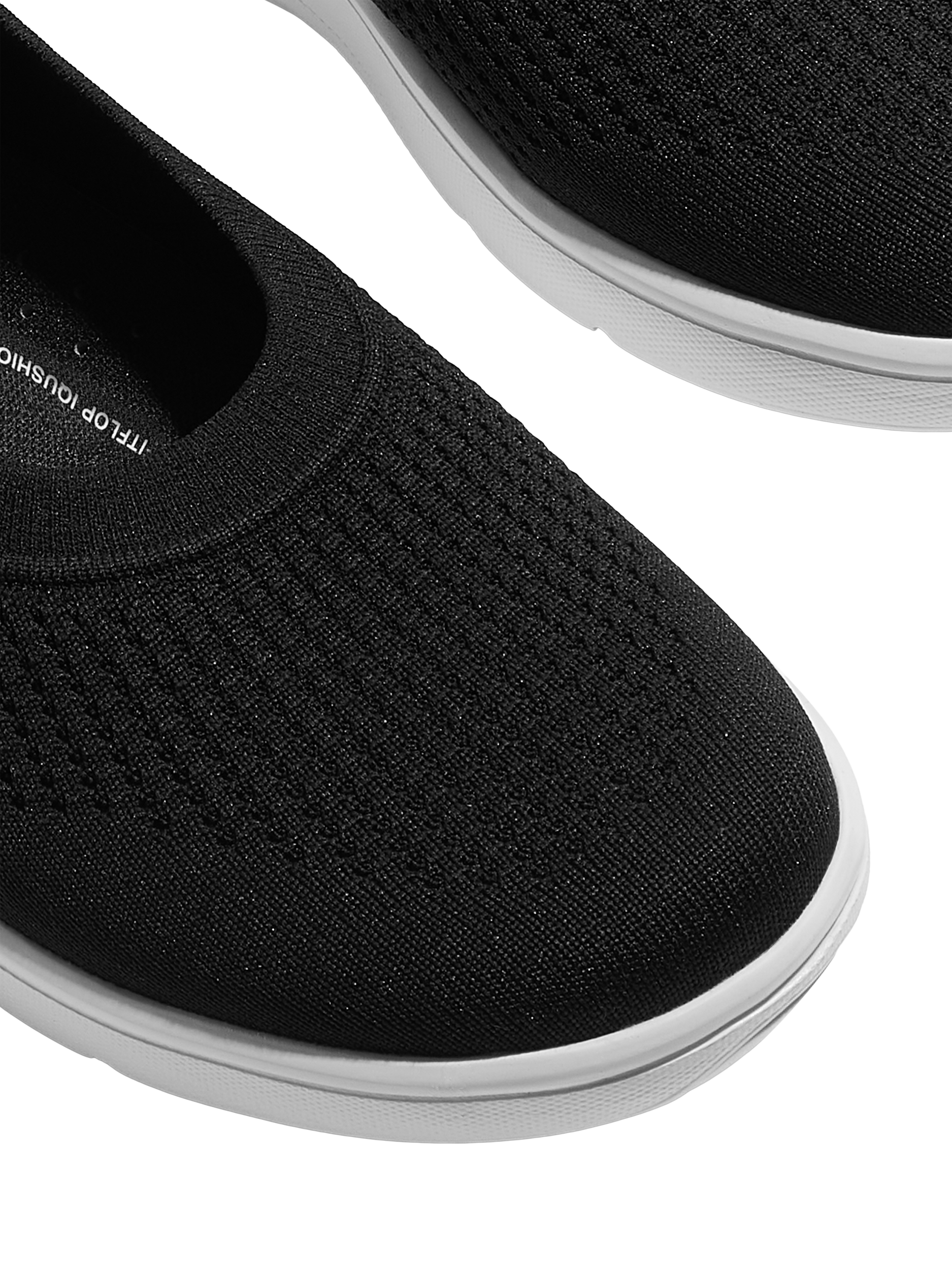 Product image 3 of 5, which shows FitFlop Super-Q Knit Ballet Flats, Black, 3