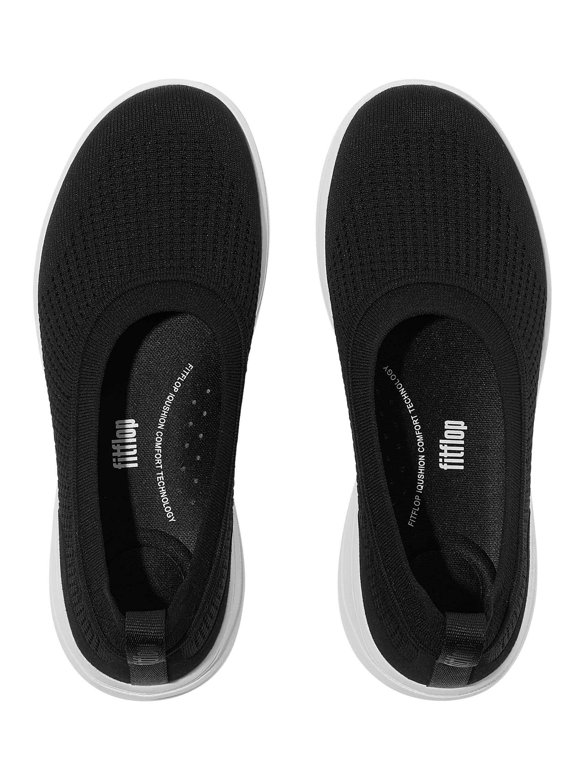 Product image 4 of 5, which shows FitFlop Super-Q Knit Ballet Flats, Black, 3