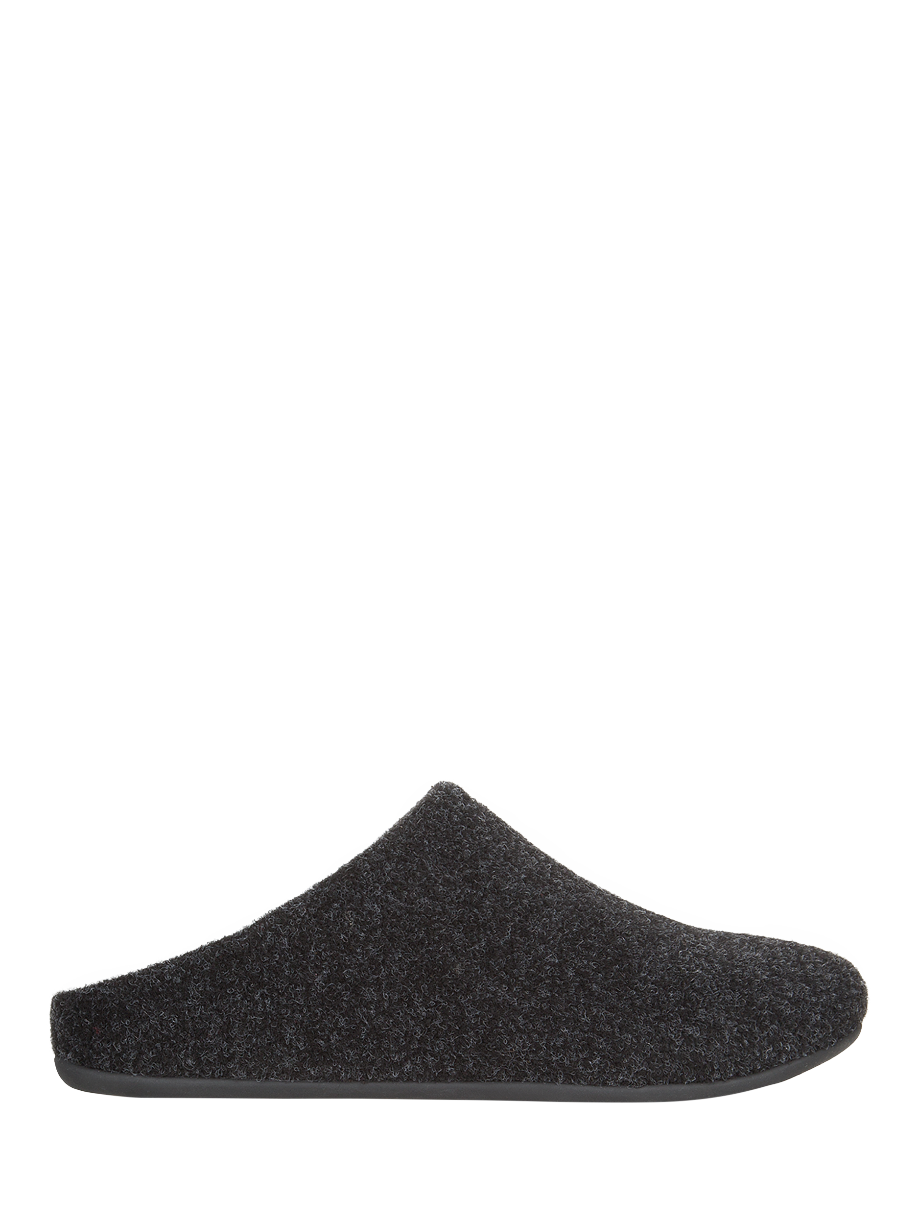 Product image 1 of 3, which shows FitFlop Chrissie Felt Slippers, Black, 3