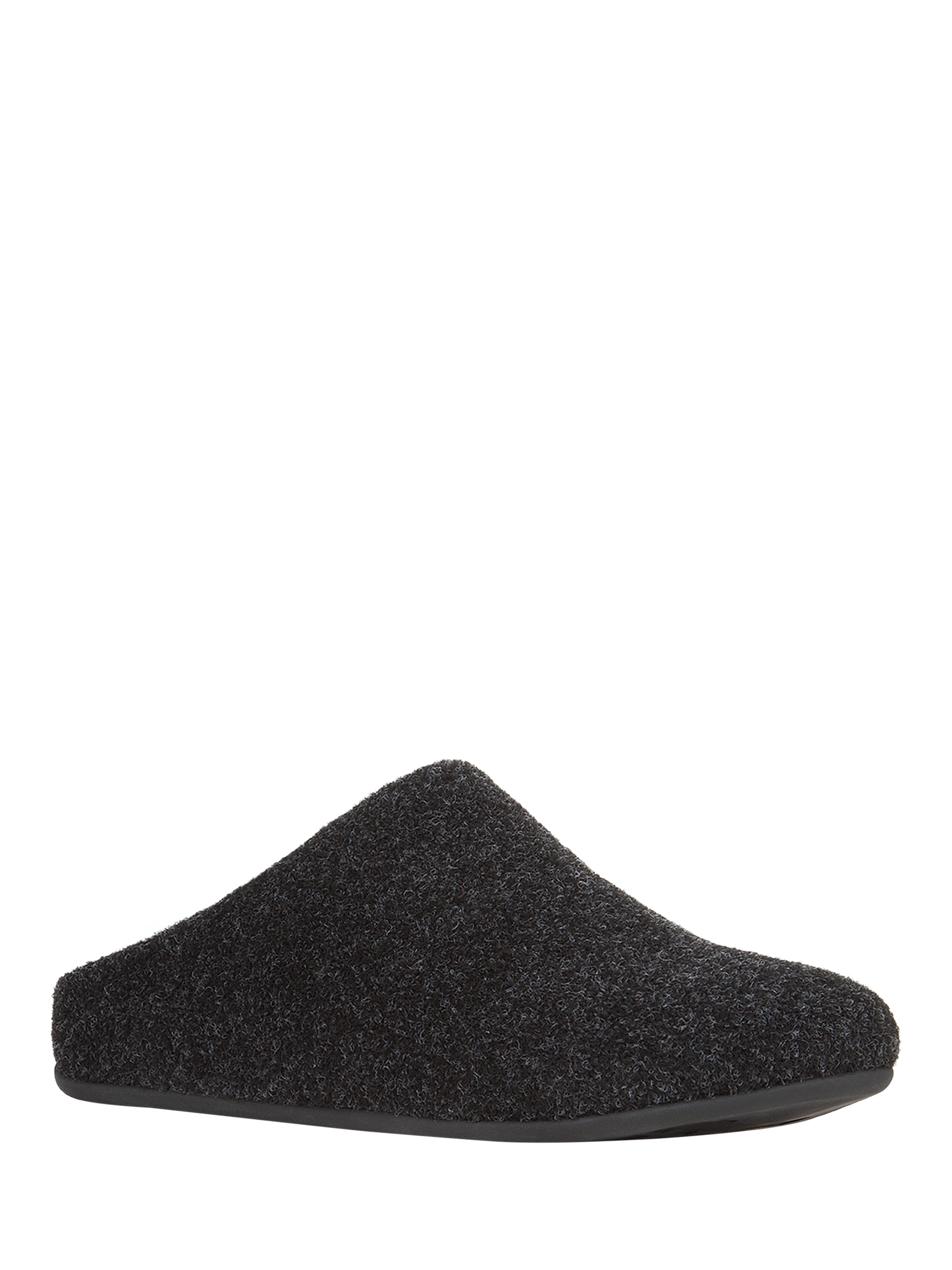 Product image 2 of 3, which shows FitFlop Chrissie Felt Slippers, Black, 3