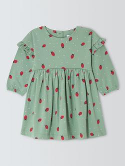 John Lewis Baby Ladybird Dress, Green, Green