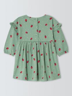 John Lewis Baby Ladybird Dress, Green - view 2, Green
