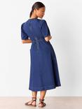 Whistles Petite Short Sleeve Midi Dress, Blue