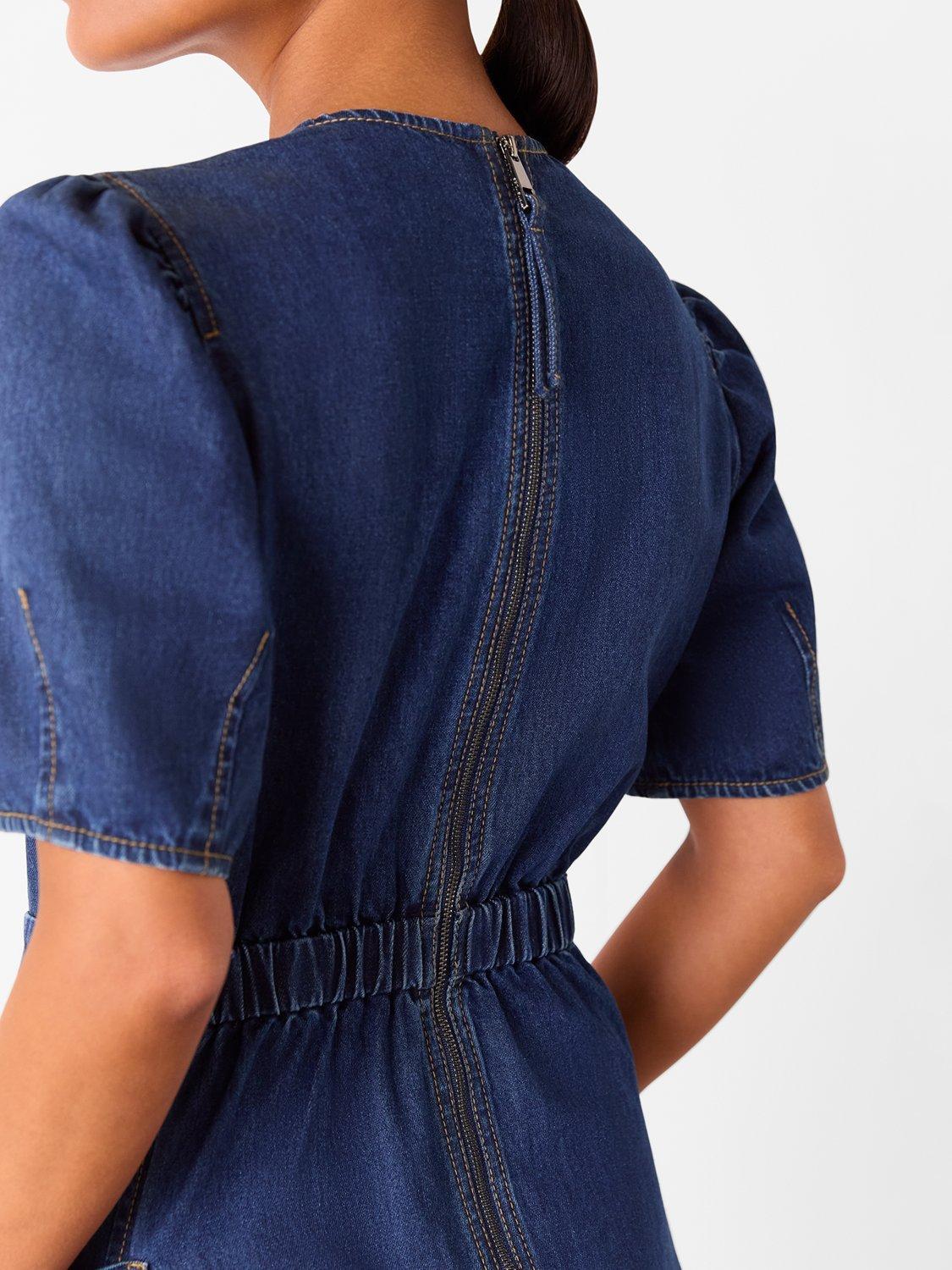 Product image 3 of 5, which shows Whistles Petite Short Sleeve Midi Dress, Blue, 6