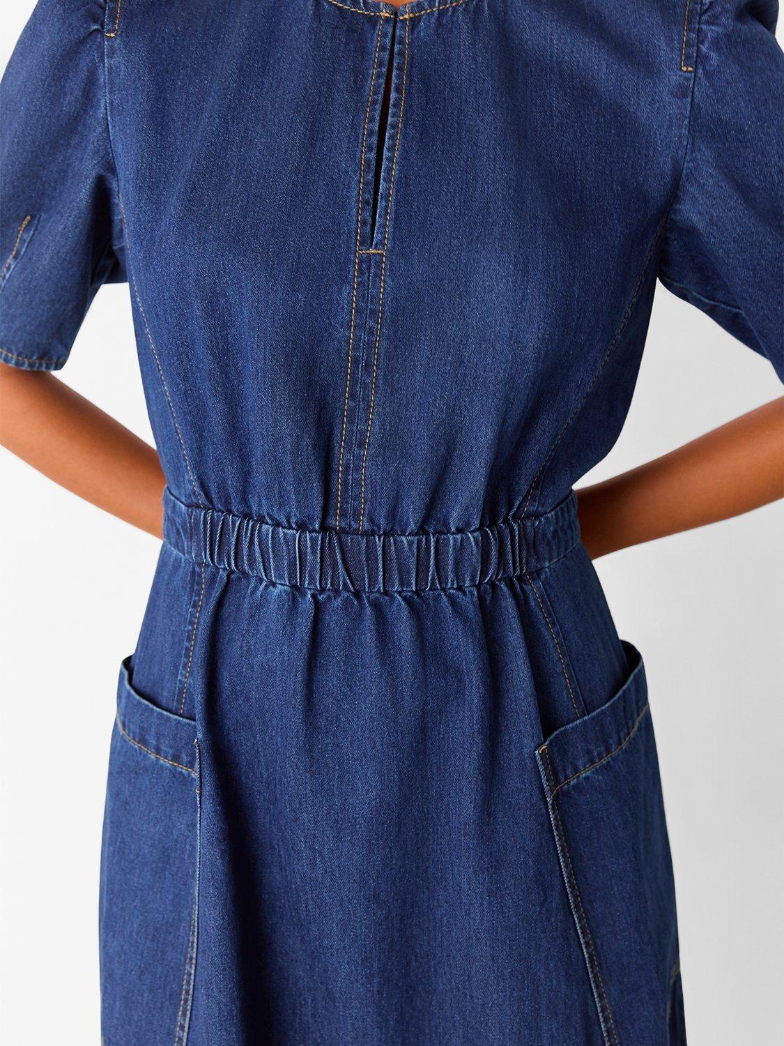 Product image 5 of 5, which shows Whistles Petite Short Sleeve Midi Dress, Blue, 6