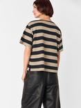 Whistles Wide Stripe Crew Neck T-Shirt, Black/Multi