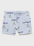 Mango Kids' Snoopy Surf Shorts, Light Pastel Blue