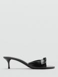 Mango Rocket Bow Open Toe Heeled Sandals, Black