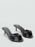 Mango Rocket Bow Open Toe Heeled Sandals, Black