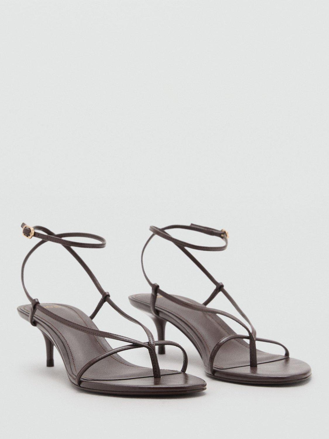 Product image 2 of 4, which shows Mango Sora Open Sandals, Dark Brown, 4