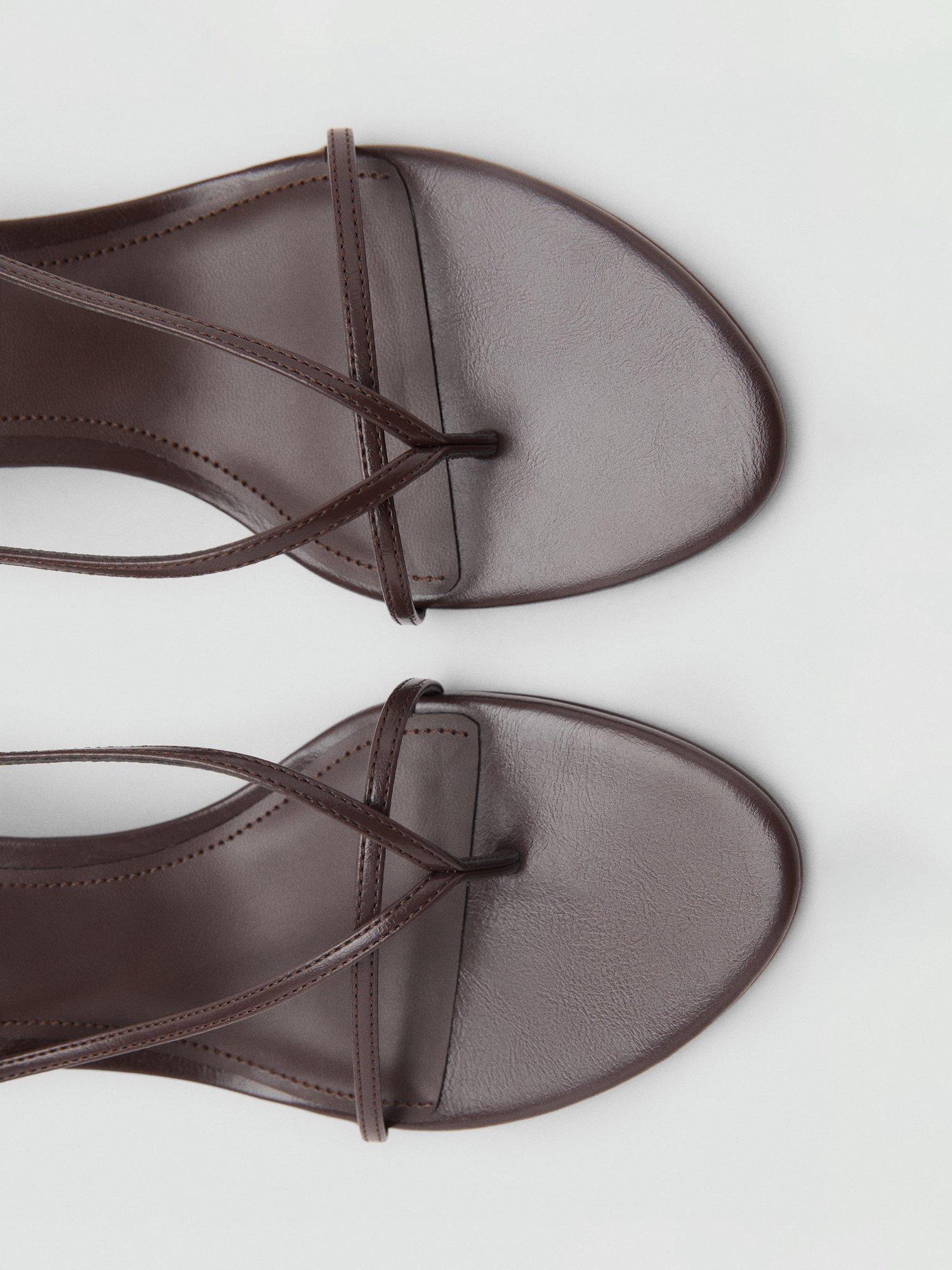 Product image 3 of 4, which shows Mango Sora Open Sandals, Dark Brown, 4