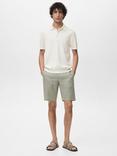Mango Arraona Cotton Regular Fit Short Sleeve Polo Shirt, Natural White