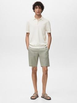 Mango Arraona Cotton Regular Fit Short Sleeve Polo Shirt - view 2, Natural White