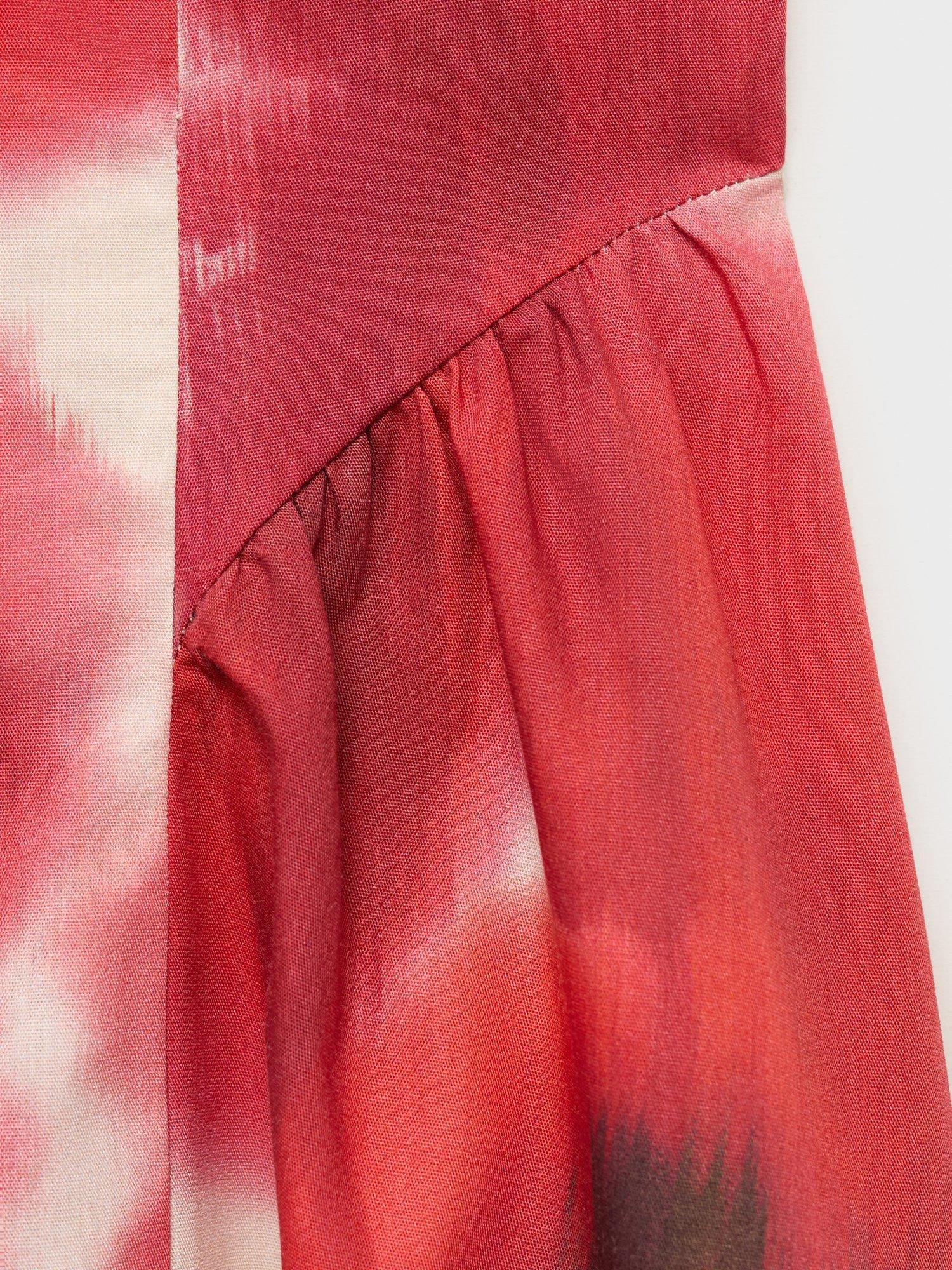 Product image 5 of 6, which shows Mango Aquare Abstract Floral Midi Dress, Beige/Multi, 4