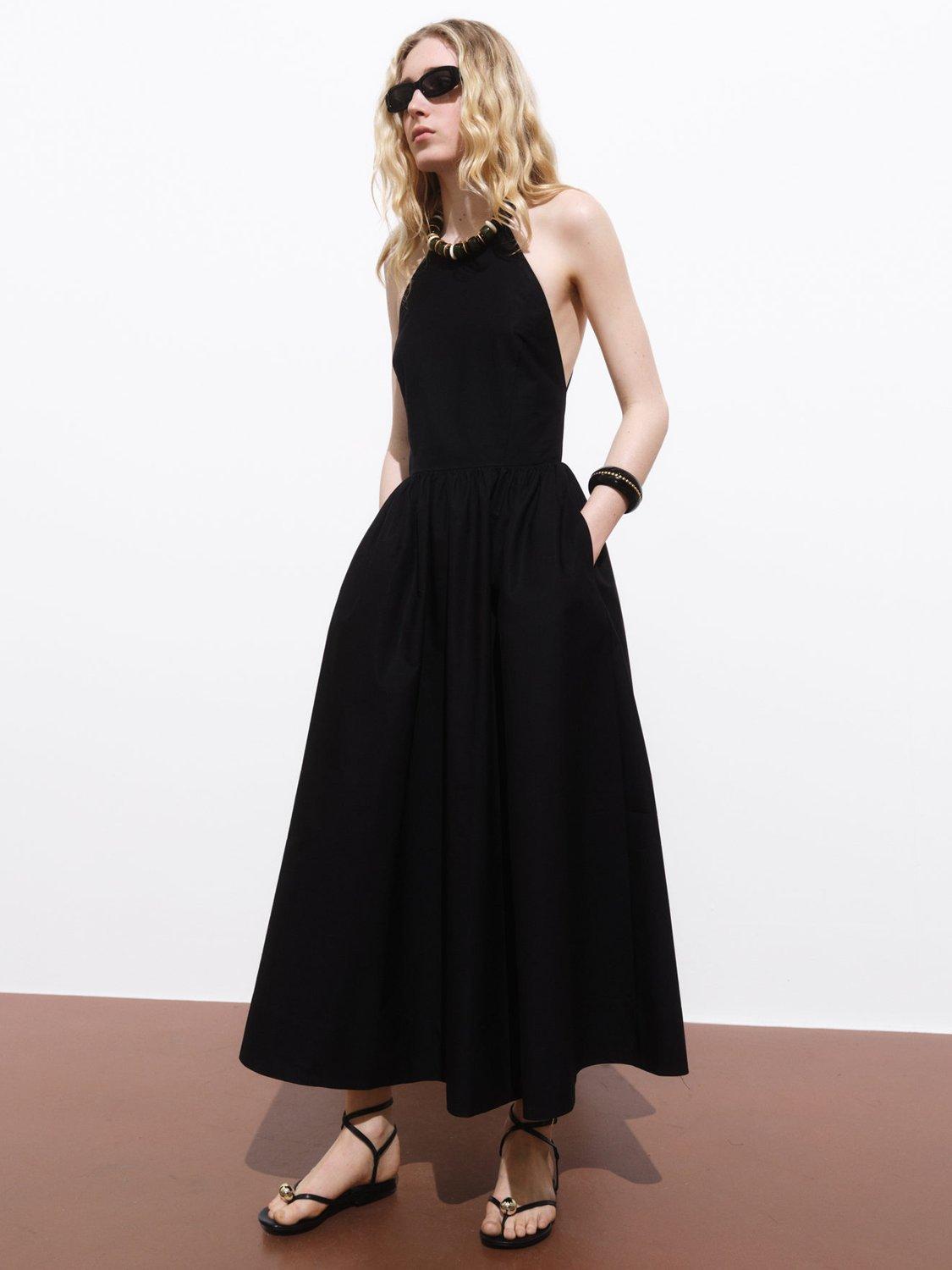Product image 1 of 8, which shows Mango Audrey Wrap Back Maxi Dress, Black, 10