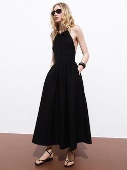 Mango Audrey Wrap Back Maxi Dress, Black