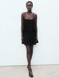 Mango Capipota Flounce Mini Dress, Black