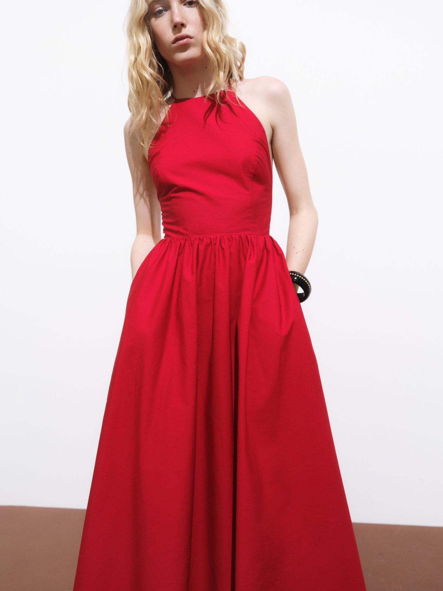 Product image 2 of 6, which shows Mango Audrey Wrap Back Maxi Dress, Red, 8
