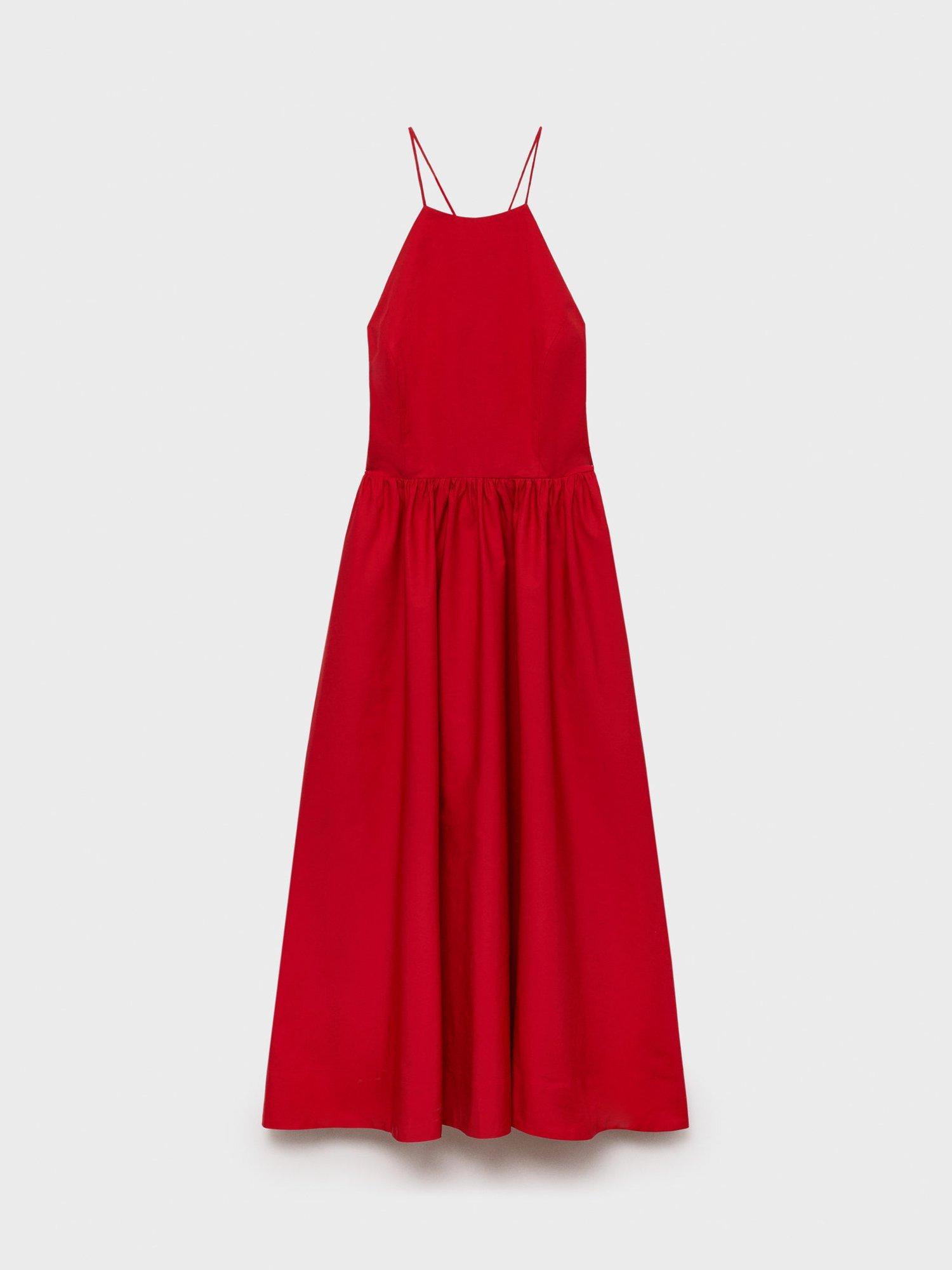 Product image 3 of 6, which shows Mango Audrey Wrap Back Maxi Dress, Red, 8