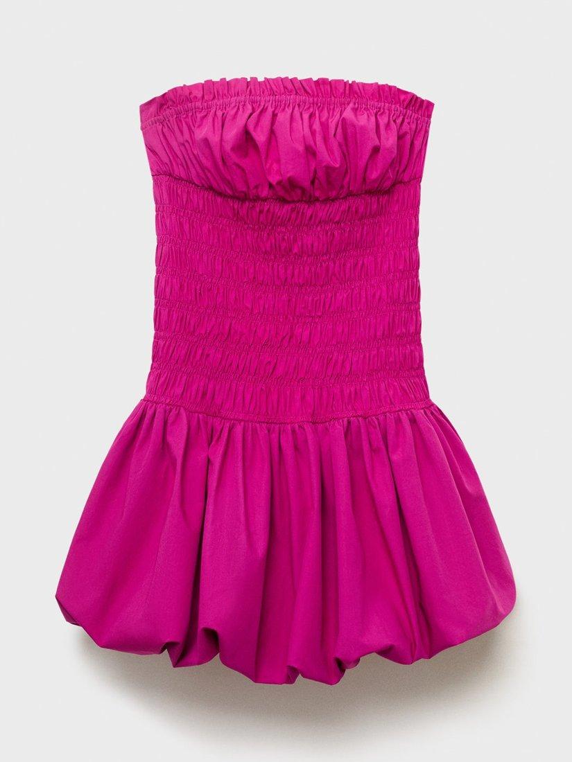 Product image 3 of 9, which shows Mango Clara Cotton Blend Mini Dress, Bright Pink, 10