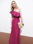 Mango Cuty One Shoulder Cotton Maxi Dress