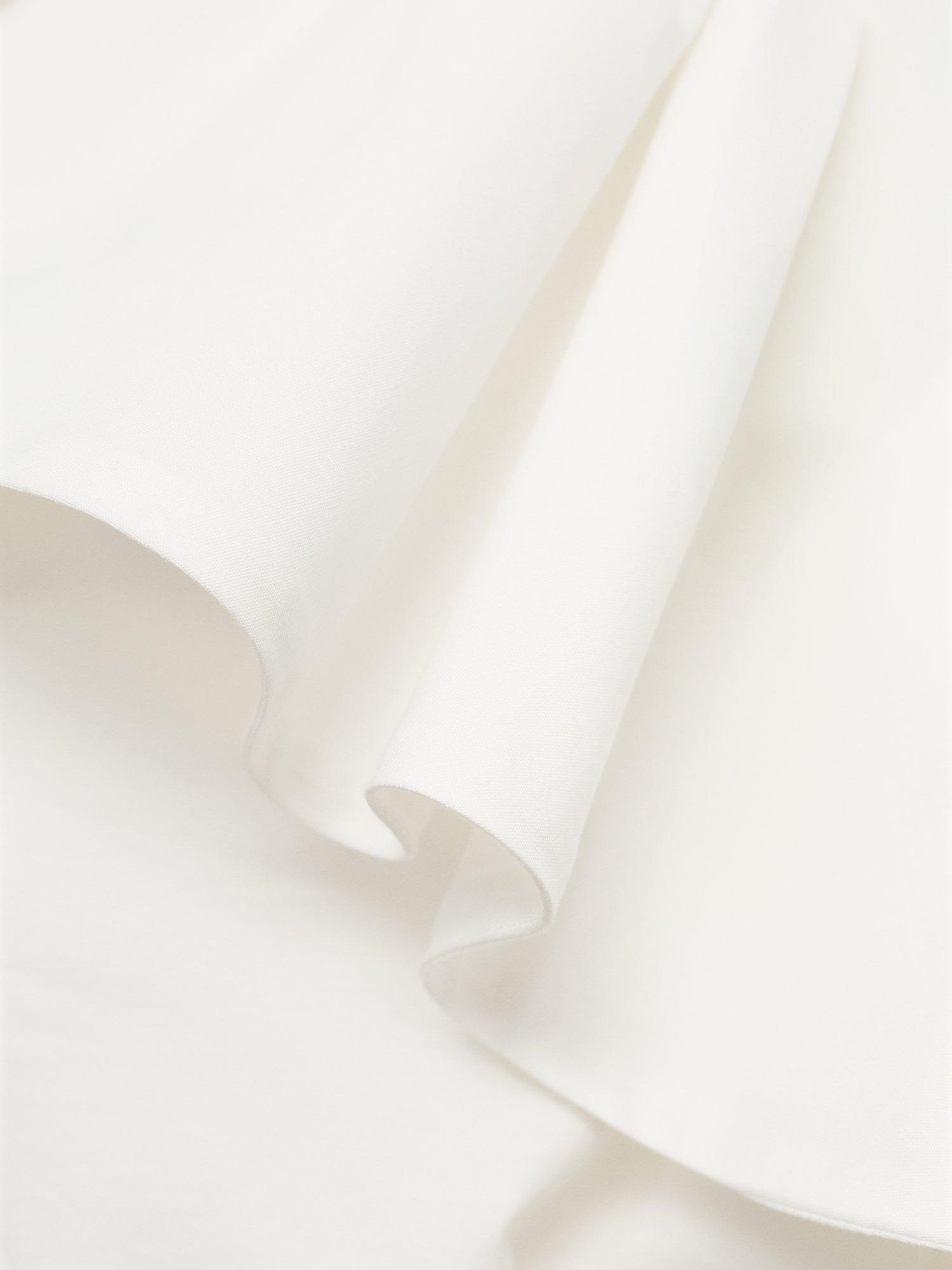 Product image 7 of 7, which shows Mango Cuty Frill Asymmetric Midi Dress, White, 6