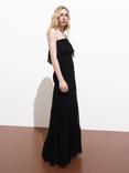 Mango Divi Strappy Ruffle Maxi Dress, Black