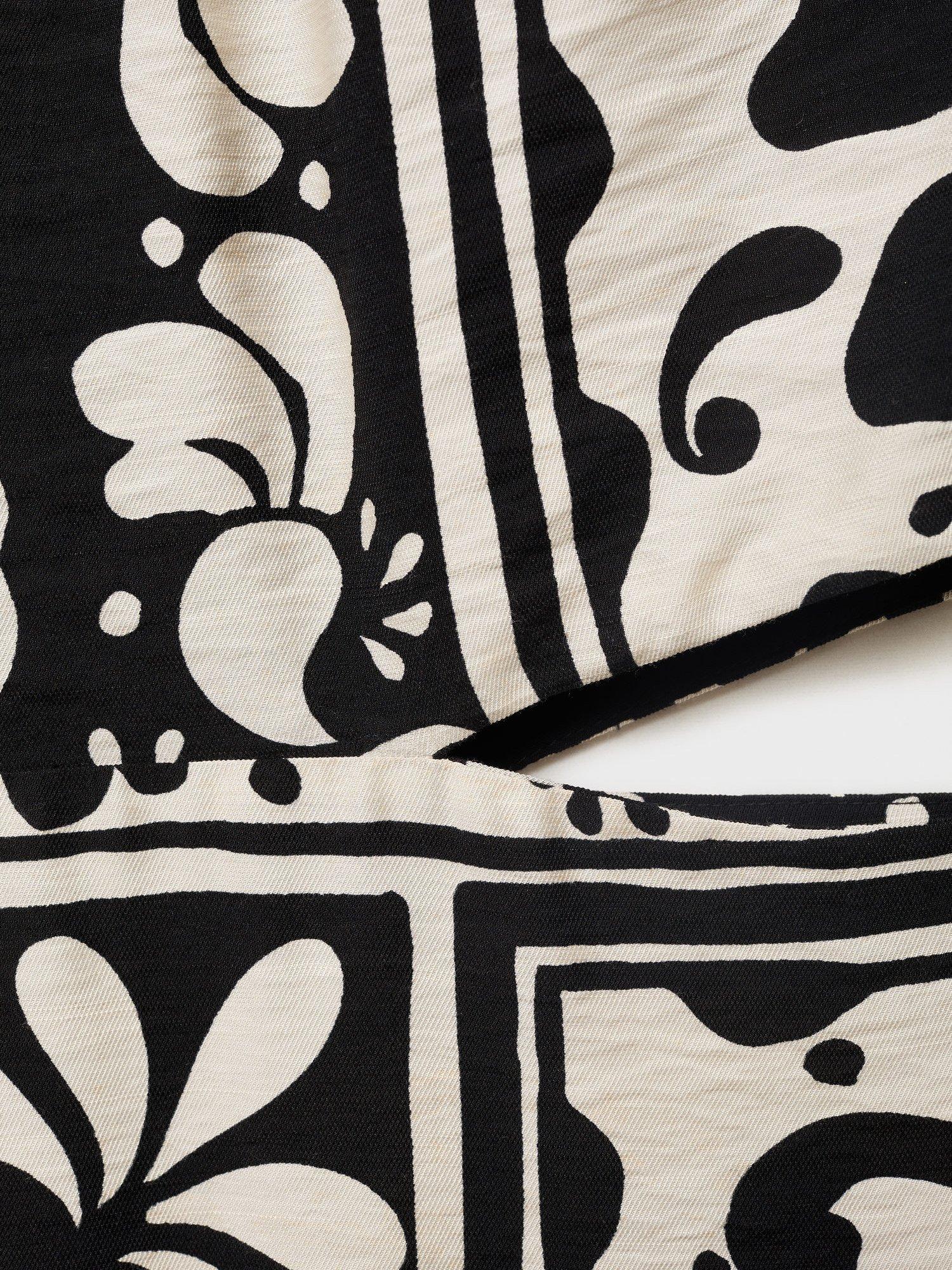 Product image 9 of 9, which shows Mango Olimpio Printed Cut-out Round Neck Midi Dress, Black, 10