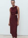 Mango Olimpio Printed Cut-out Round Neck Midi Dress