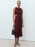 Mango Olimpio Printed Cut-out Round Neck Midi Dress