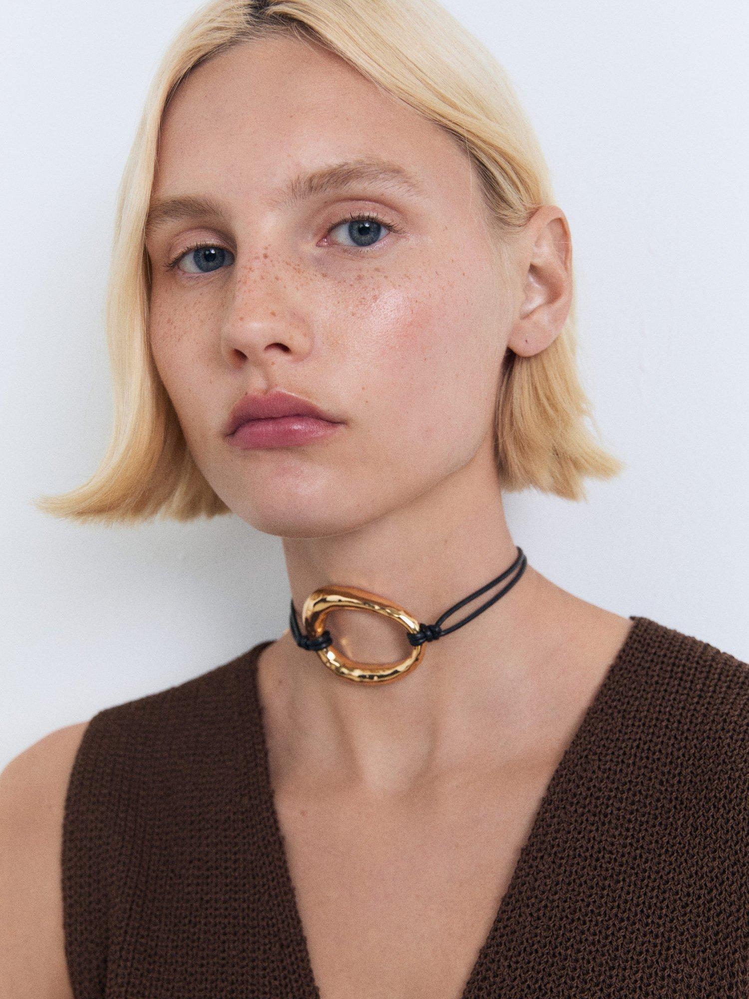 Product image 6 of 7, which shows Mango Paloma Cotton Blend Openwork Knitted V Neck Waistcoat, Dark Brown, S