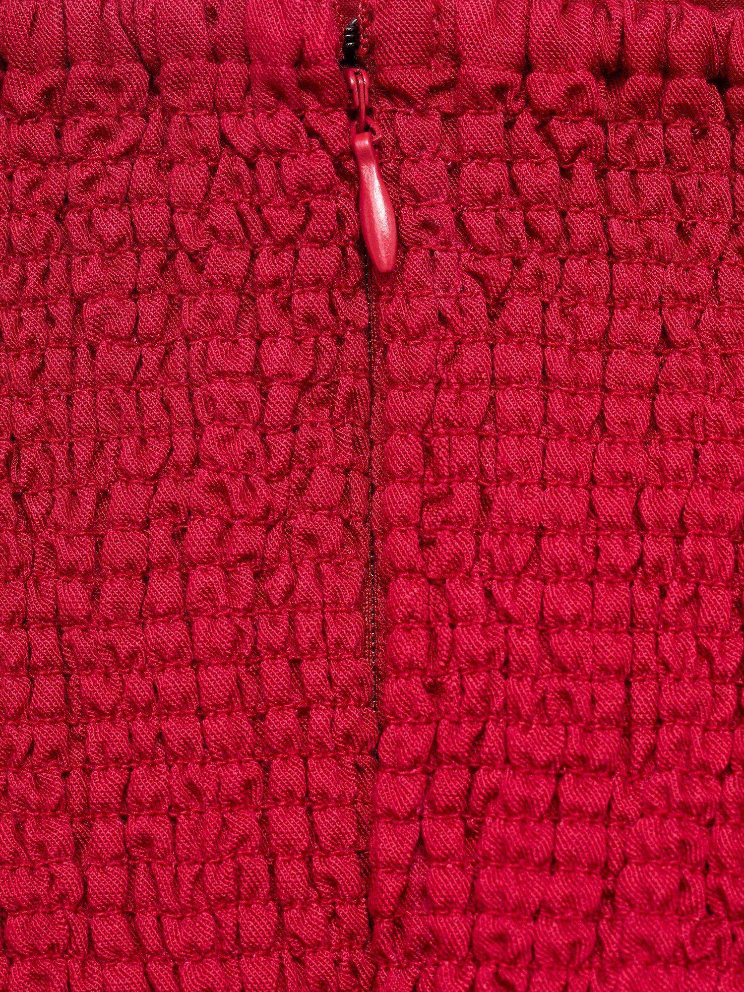 Product image 5 of 8, which shows Mango Sinsun Frill Detail Strapless Jumpsuit, Red, L